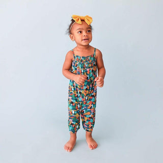 Girl's Smocked Spaghetti Jumpsuit with Snaps - Rio (Toucans) Baby One-Pieces