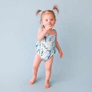 Girl's Spaghetti Strap Bubble Romper - Skipper (Dolphins) Baby One-Pieces