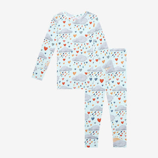 Bamboo Long Sleeve Pajama Set - Briella (Hearts, Clouds & Rain) Baby & Toddler Sleepwear