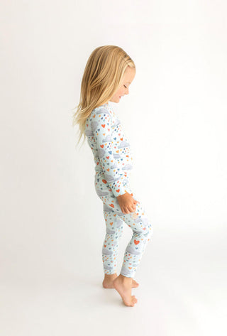 Bamboo Long Sleeve Pajama Set - Briella (Hearts, Clouds & Rain) Baby & Toddler Sleepwear