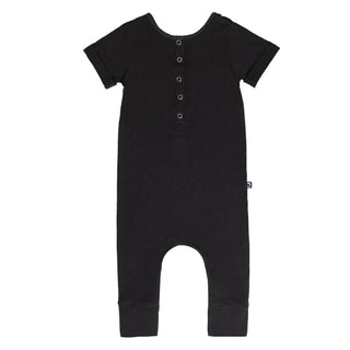 Boy's Essentials Short Rolled Sleeve Rag Romper - Phantom Baby One-Pieces