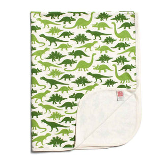 French Terry Blanket - Green Dinosaurs Swaddling & Receiving Blankets