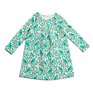 Long Sleeve Aspen Baby Dress, Turquoise Birds & Berries Baby & Toddler Dresses