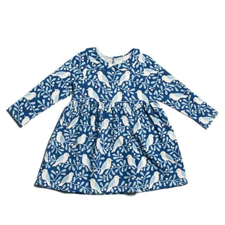 Long Sleeve Nashville Girls Dress, Navy Birds & Berries Baby & Toddler Dresses